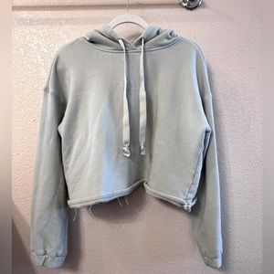 Cotton Candy LA cropped green hoodie - Small
